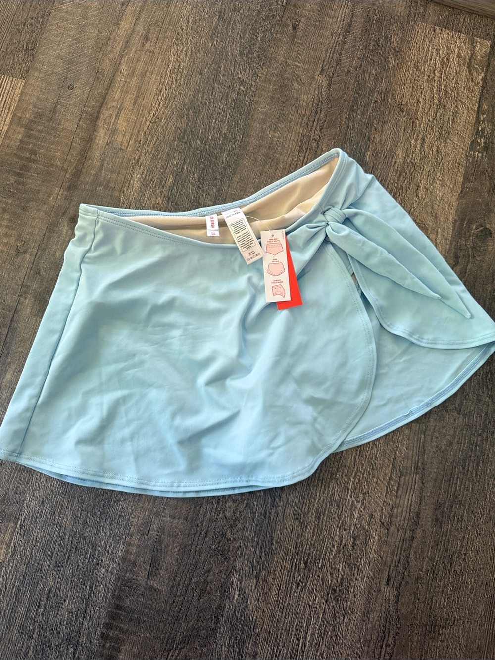 Joe Fresh Light Blue Skirted Swim Bottom with Side Tie Detail